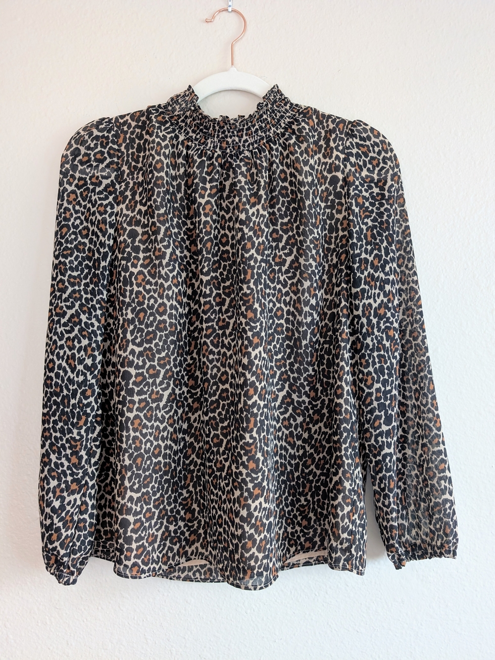 J.Crew Leopard Print Chiffon Blouse Size XS